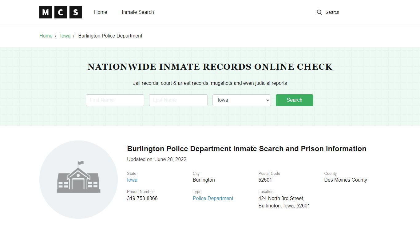 Burlington, IA Police and Jail Records