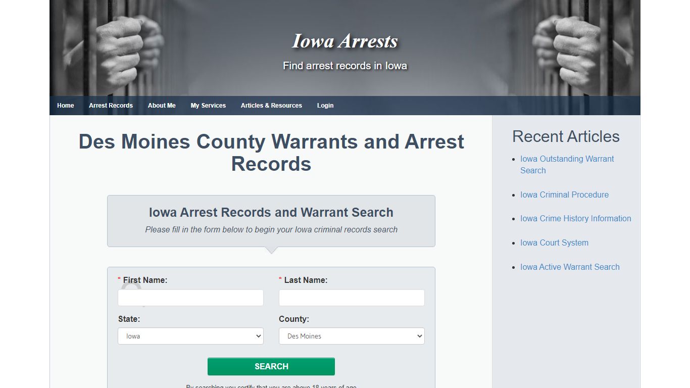 Des Moines County Warrants and Arrest Records - Iowa Arrests